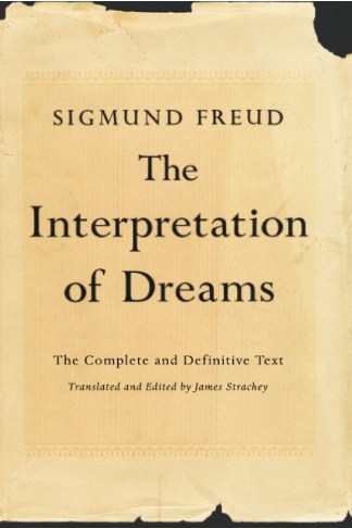 The antique cover of Freud's book The Interpretation of Dreams.  Dreams were part of the material Freud used for psychoanalysis.