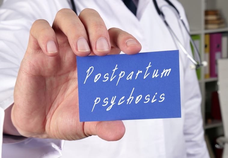 Post-partum psychosis with handwritten phrase