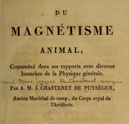 History of hypnosis. Photograph of a book: Puységur's "Du Magnetisme Animal"